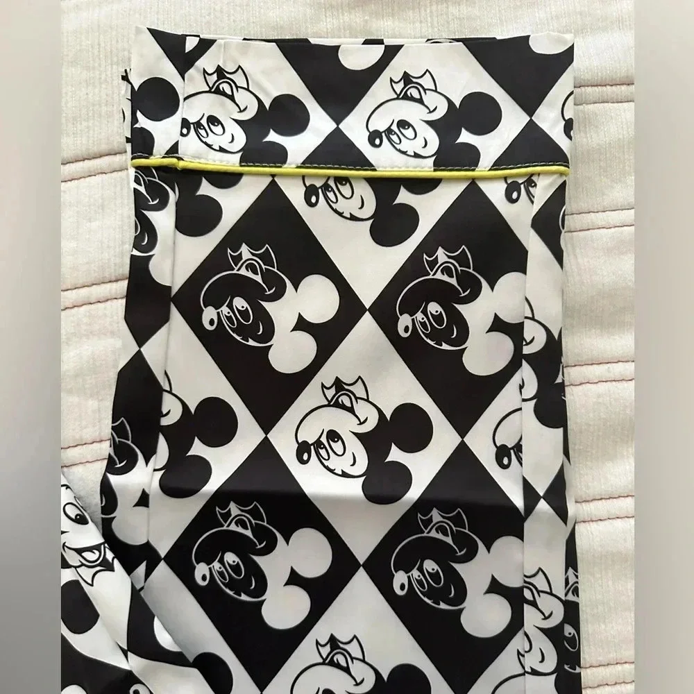 Disney Mickey Mouse Satin Black and White Lounge Pants Size XS - NWT